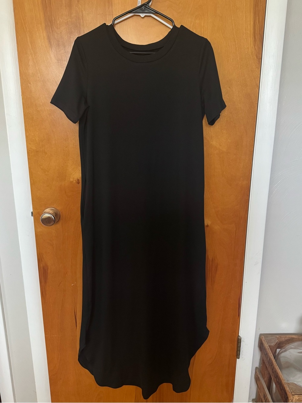 SHEIN Black Short-Sleeve Crewneck Dress